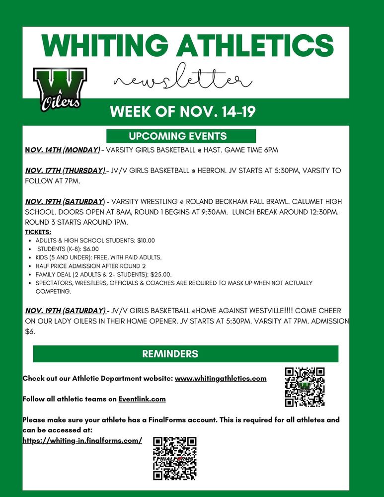 Athletic Department Newsletter