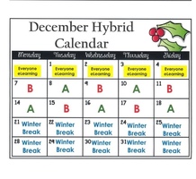 SCW Hybrid Calendar Month of December